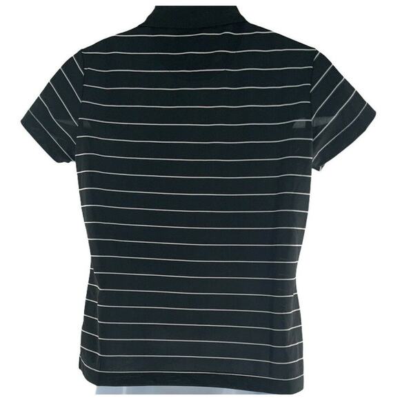 EP Pro Tour Tech Stripe Polo Shirt Womens M 1/4 Zip Short Sleeve Sporty Pullover - Picture 5 of 6